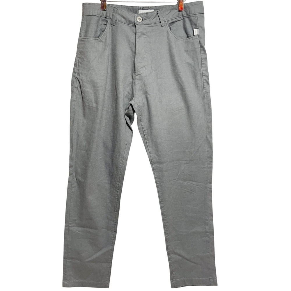 Onia Men’s Gray Linen Blend Pants Size 31 Casual Button Fly Relaxed Fit